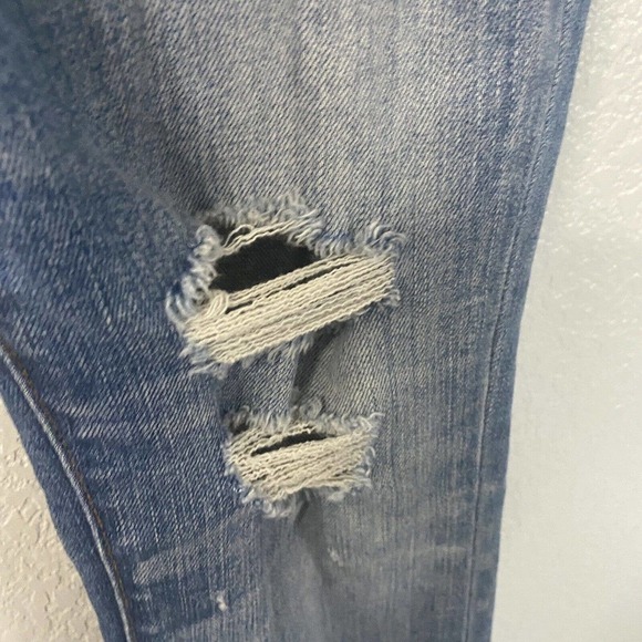 Madewell Women Jeans 9" High Rise Skinny Blue Wash Denim Stretch Fray Hem Sz 25" - Picture 8 of 11